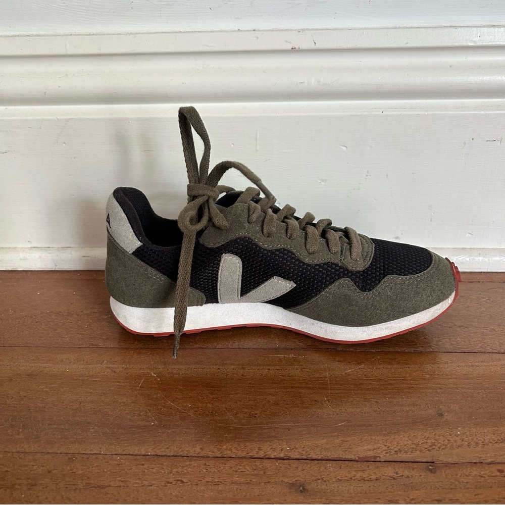Veja Black and Olive Sneakers - Picture 5 of 12